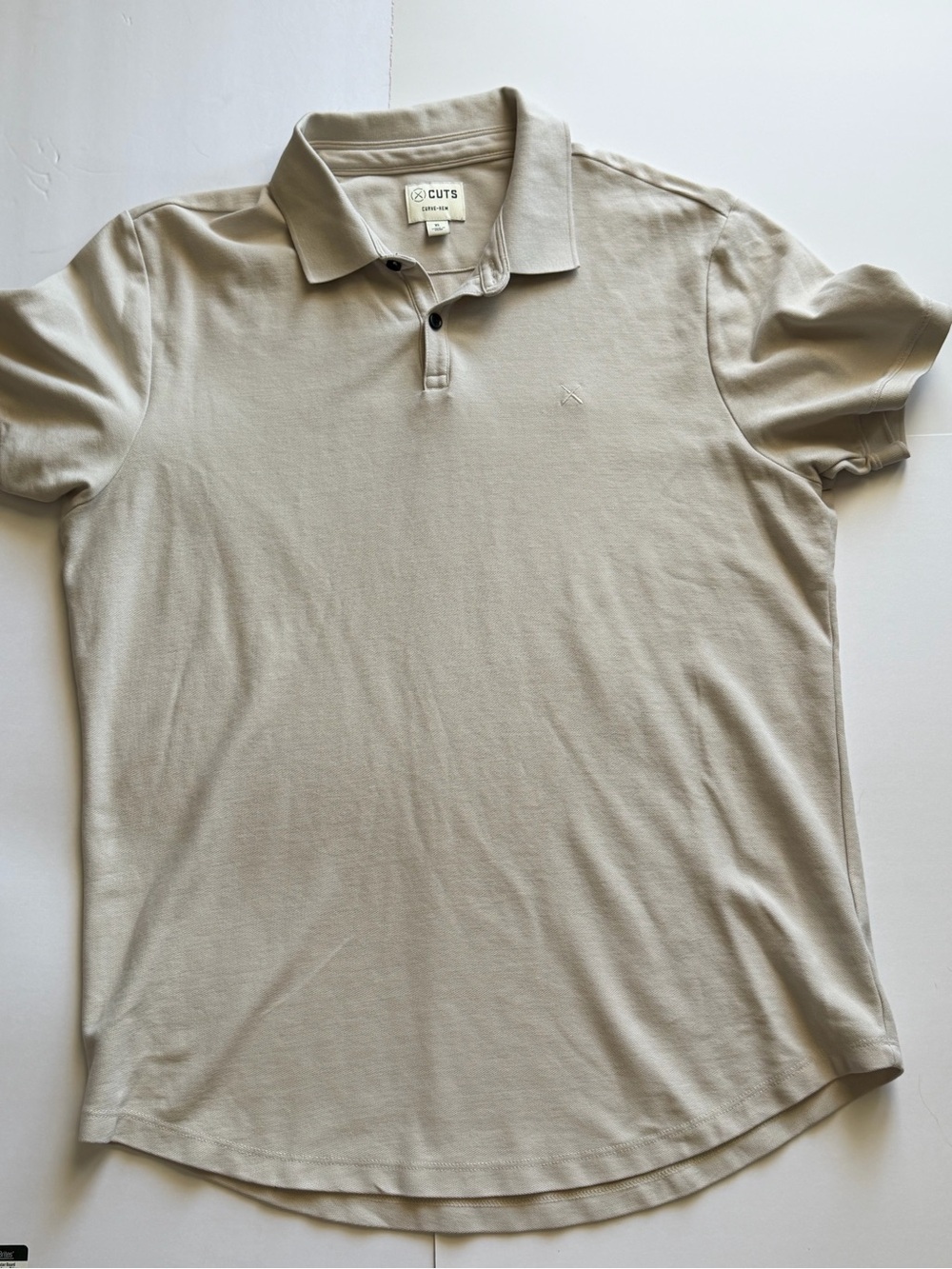 Cuts Clothing AO Curve-Hem Polo Taupe xl